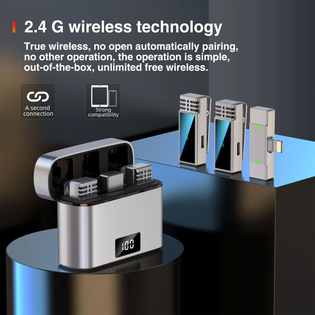 Jmary 100% Original Mw-15 2.4G Wireless Microphone For Mobile Lightning Noise Reduction Biggest Battery